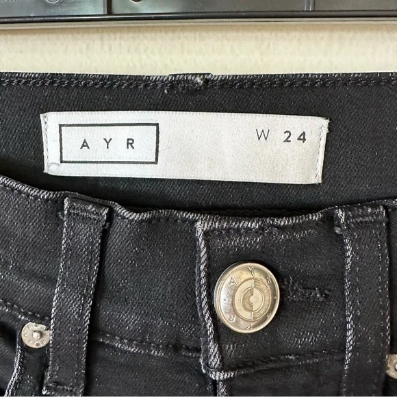 AYR The Shade Straight Crop Step Hem Jeans in Chill Uniform